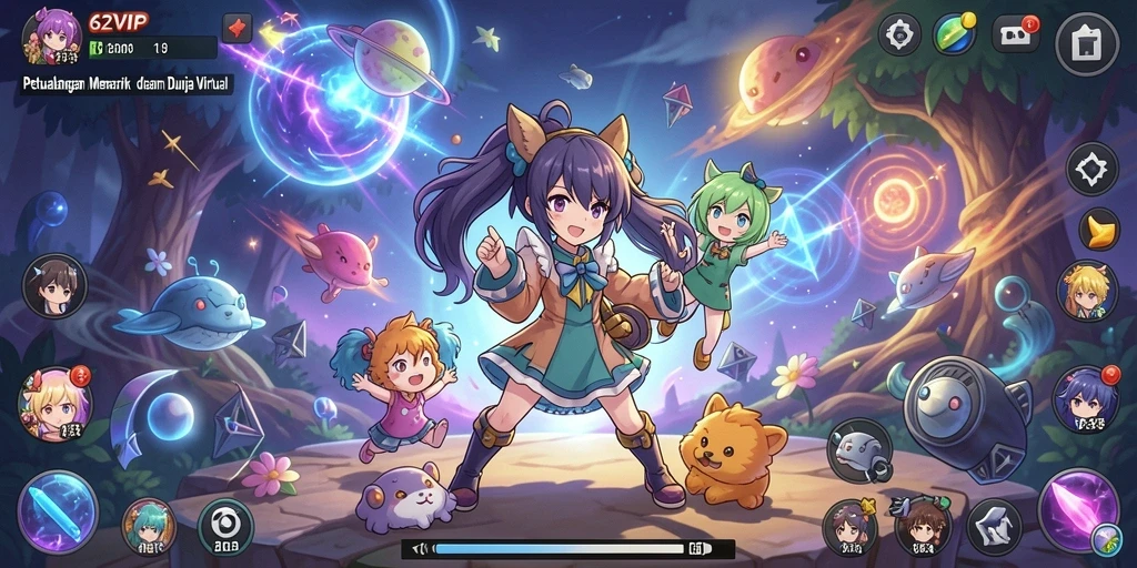 Tampilan gameplay <strong>62VIP</strong> yang mengasyikkan dengan karakter Anime.