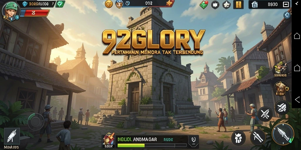 Gameplay menarik 92GLORY dalam pertahanan menara.