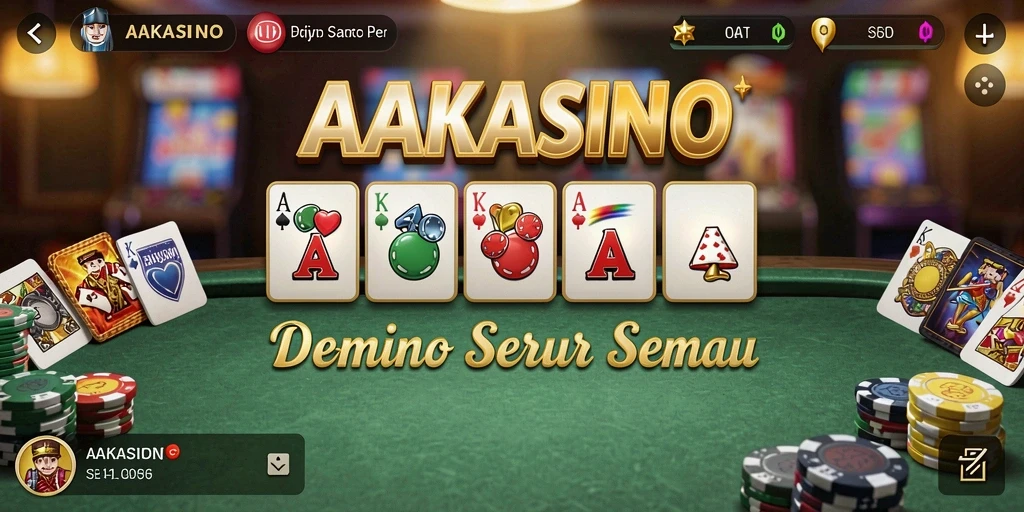 Tampilan permainan domino yang seru dan menantang di AAKASINO.