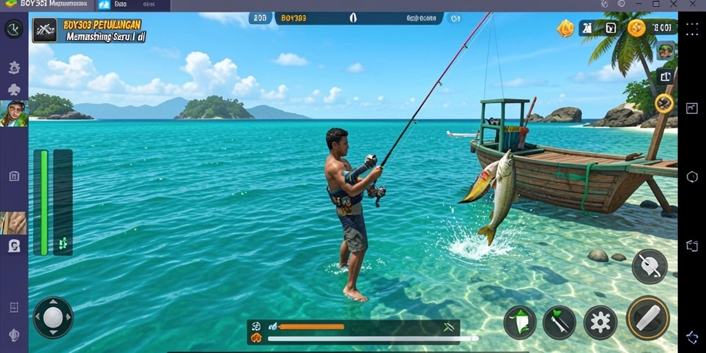 Tampilan gameplay BOY303 yang menampilkan aksi memancing seru.