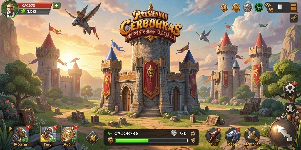 Gameplay seru dari CACOR78 dengan strategi menara yang kompleks.