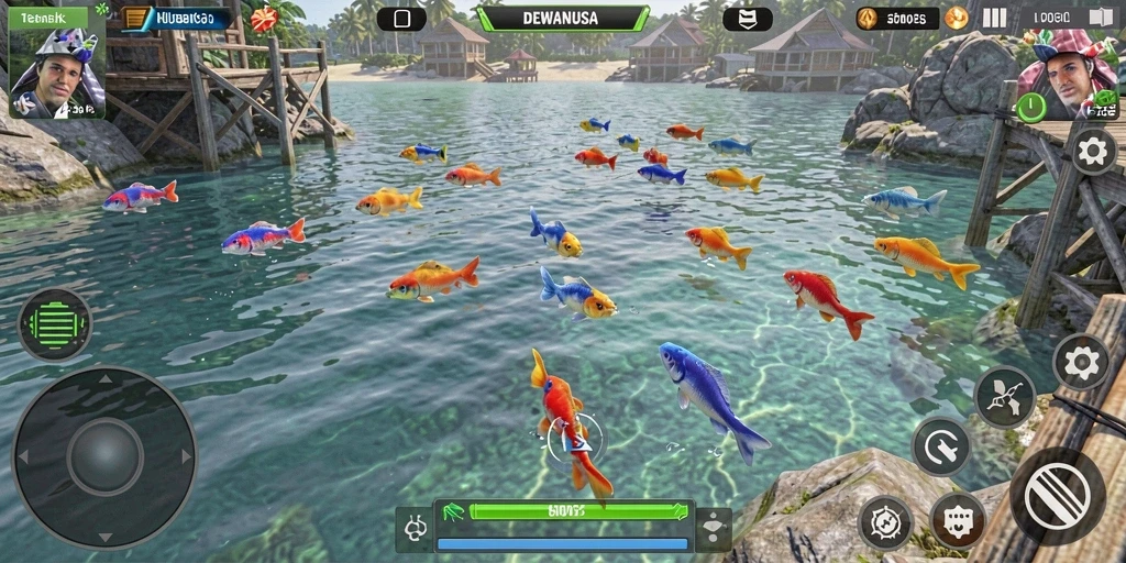 Tampilan seru dan menarik dari gameplay Tembak Ikan DEWANUSA.