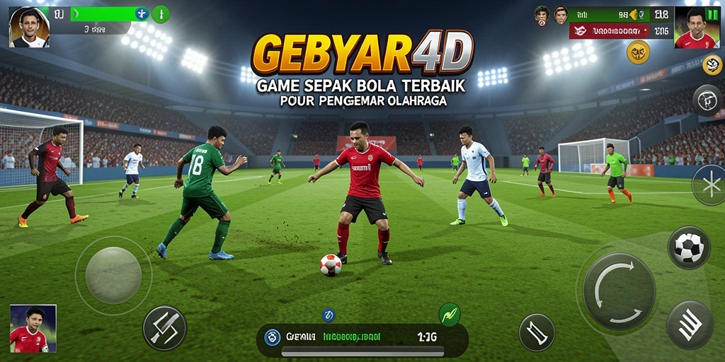 Tangkapan layar GEBYAR4D menampilkan aksi pertandingan sepak bola yang mendebarkan.