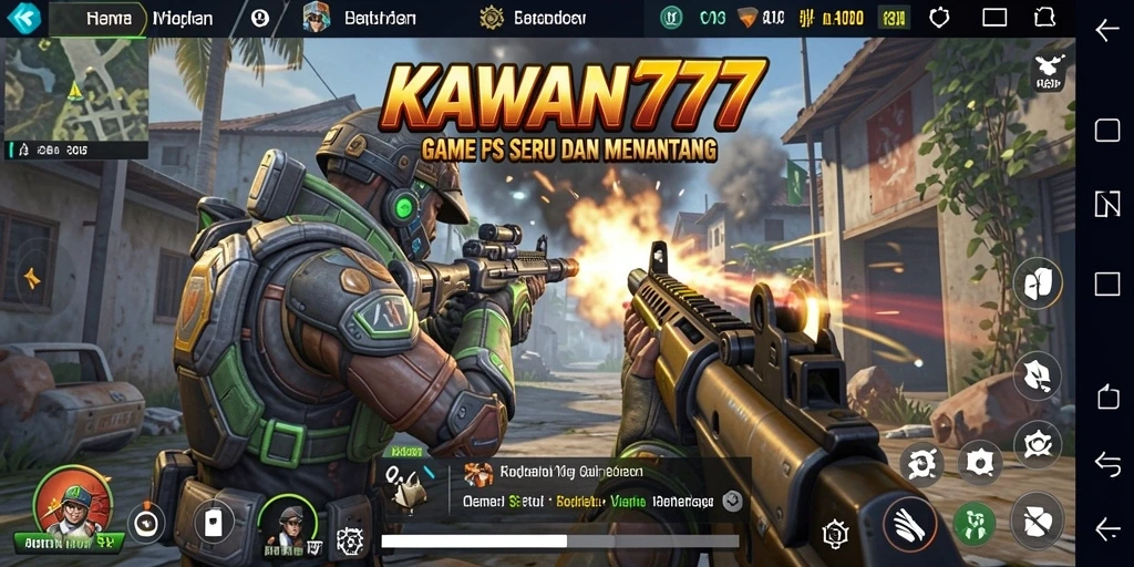 Tangkapan layar gameplay KAWAN777 dengan aksi pertempuran yang mendebarkan.
