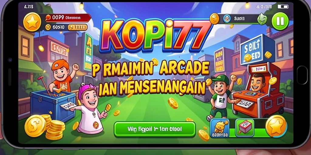 Screenshot gameplay KOPI77 yang menampilkan suasana arcade yang seru.