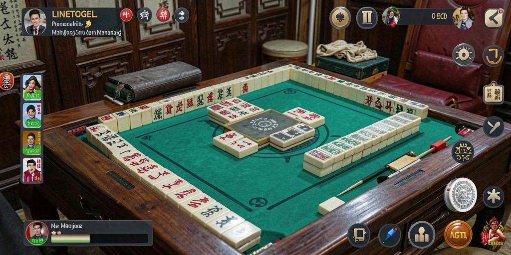Tampilan gameplay seru dalam permainan Mahjong LINETOGEL.