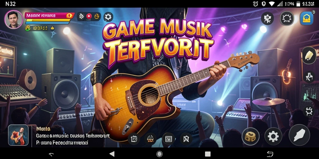 Screenshot gameplay N32 menampilkan pengguna yang memainkan lagu favorit.