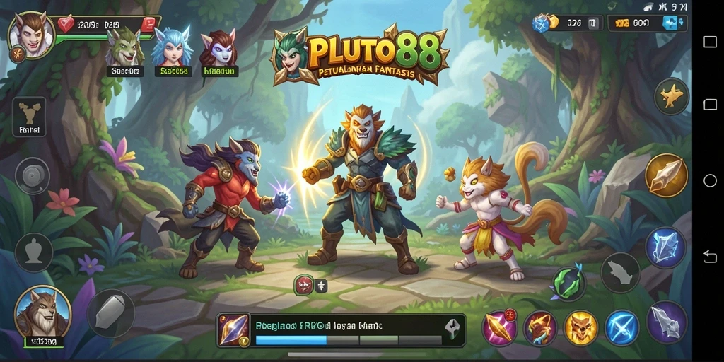 Tampilan gameplay yang mendebarkan dalam dunia RPG PLUTO88.