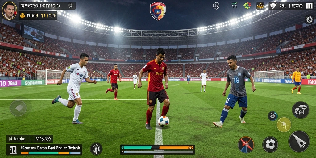 Gameplay nyata dalam permainan sepak bola RP6789.