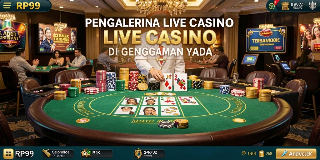 Gameplay Live Casino yang mendebarkan di RP99 dengan dealer langsung.