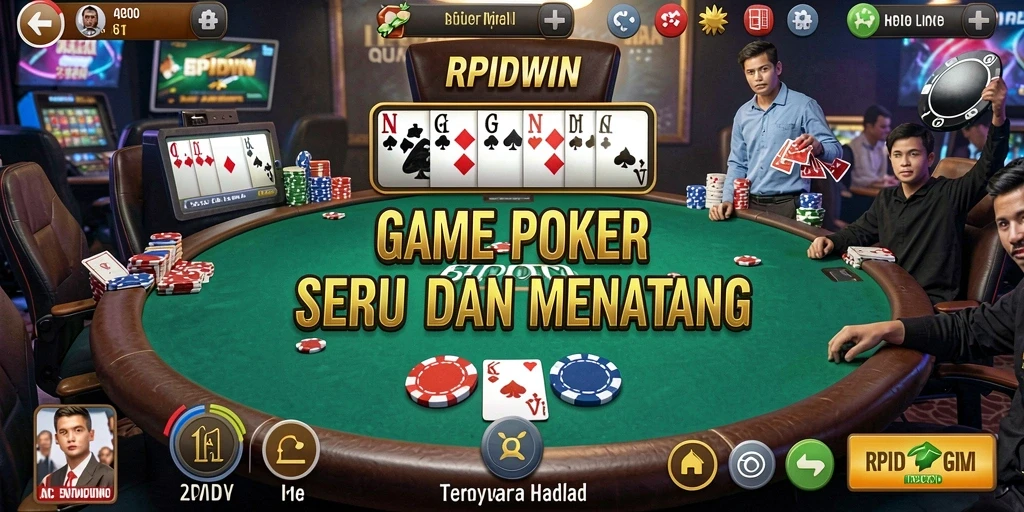 Tampilan gameplay RPIDWIN yang seru dalam permainan Poker.