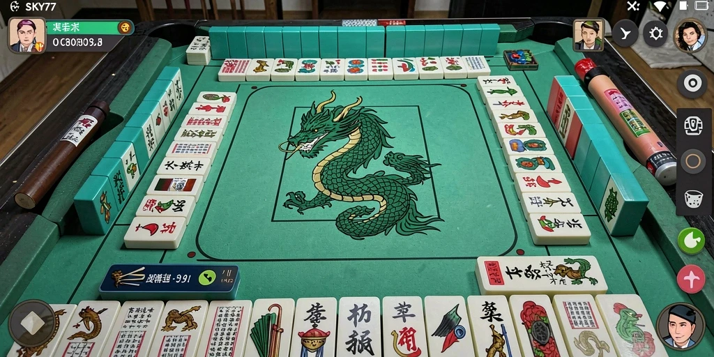 Screenshot gameplay SKY77 menampilkan momen seru bermain Mahjong.