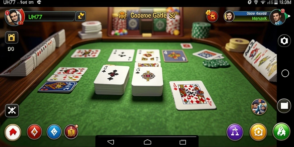 Tampilan screenshot UH77 dengan gameplay Gaple yang menarik.