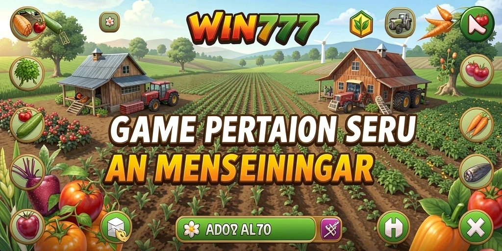 Screenshot gameplay WIN777 menampilkan aktivitas bertani yang seru dan interaktif.