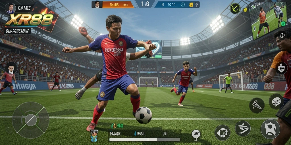 Tampilan gameplay seru dari XR88 yang menampilkan berbagai olahraga.