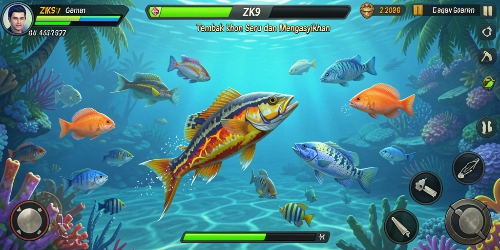 Tampilan menarik dari gameplay Tembak Ikan ZK9 yang penuh aksi.